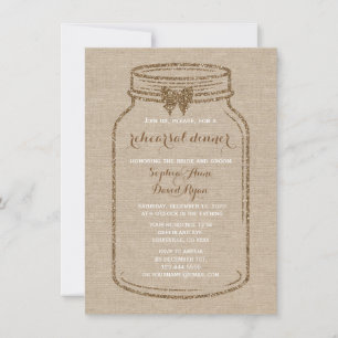 Invitation Répétition du diner de mariage   Toile Mason Jar