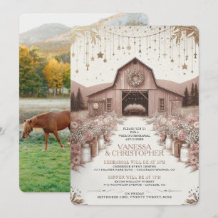 Invitation Répétition du Mariage d'élégance rustique