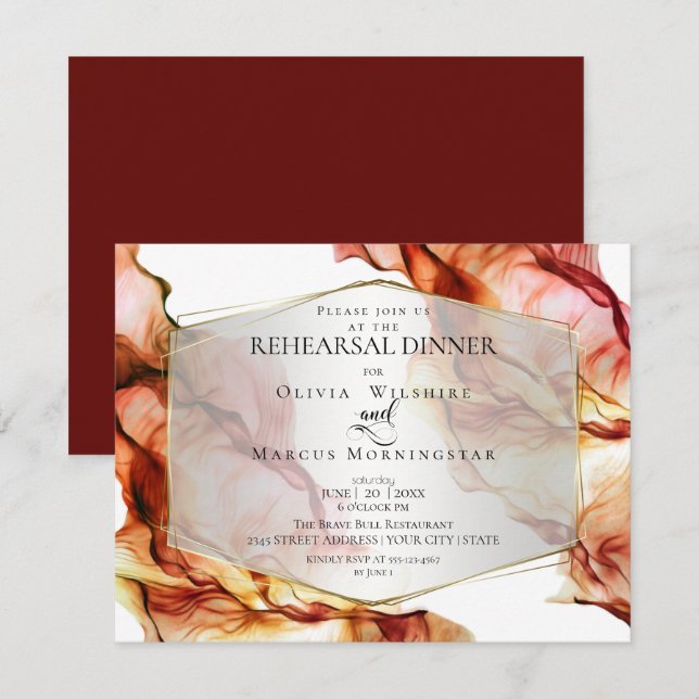 Invitation RÉPÉTITION | Encre Abstraite fluide Couleurs d'aut (Devant / Derrière)