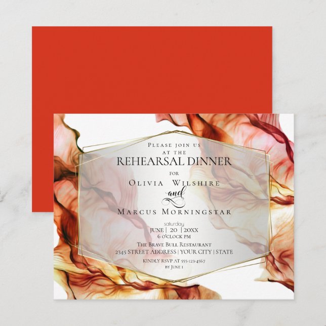 Invitation RÉPÉTITION | Encre Abstraite fluide Couleurs d'aut (Devant / Derrière)