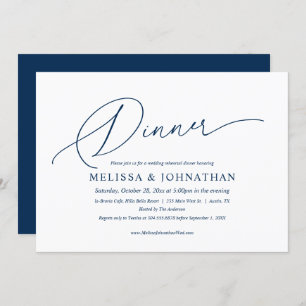 Invitation Répétition et dîner minimalistes et Mariages