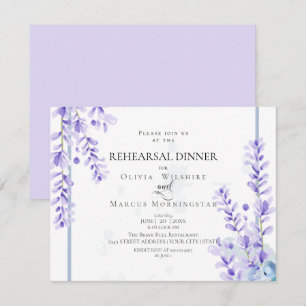 Invitation Répétition   Lavande d'aquarelle -bleu-poussiéreux