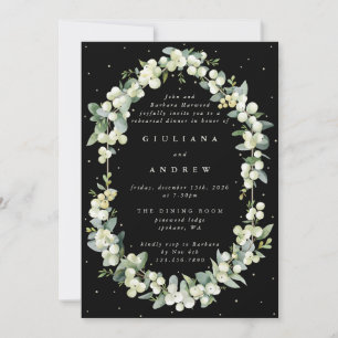 Invitation Répétition Mariage Black Snowberry+Eucalyptus