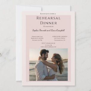 Invitation Répétition mariage photo rose vif moderne