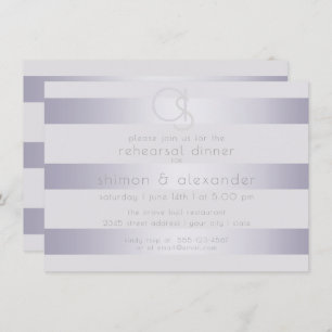 Invitation Répétition   Monogramme en argent violet en bande 