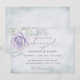 Invitation Répétition Vintage Lilac et glace Roses blanches