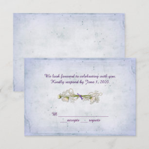 Invitation Répondre au mariage - bouquet de pâquerettes avec 