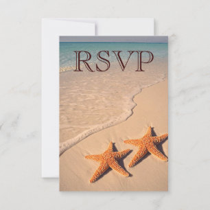Invitation Répondre Plage Océan Tropical Étoile de Mer Mariag