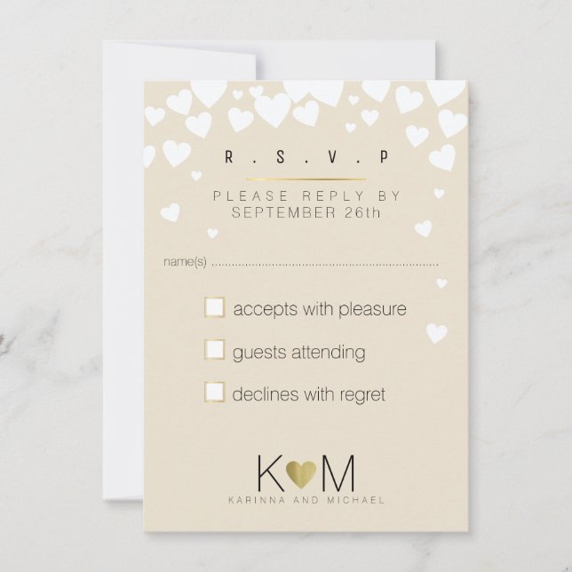 Invitation répondre, répondre rsvp élégant, romantique amour  (Devant)