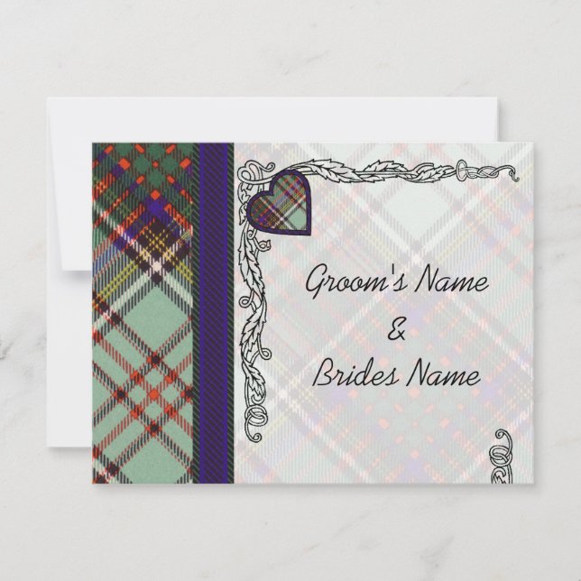 Invitation Réponse Annonce de Mariage  Anderson Tartan (Devant)
