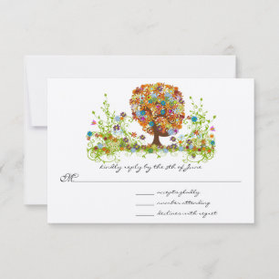 Invitation Réponse au mariage de la branche latérale de la fo