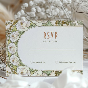Invitation Réponse au mariage - Encart Art nouveau vintage pa