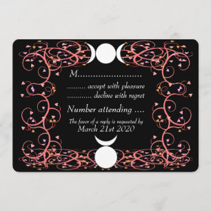Invitation Réponse au mariage wiccan du Dieu cornu & de la Tr