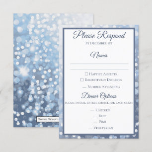 Invitation Réponse de mariage bleu glacé d'hiver