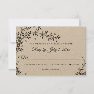 Invitation Réponse de mariage Charme de la forêt