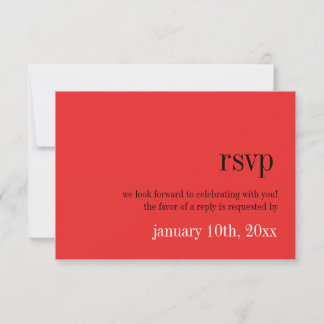 Invitation Réponse de mariage chic typographie rouge noir