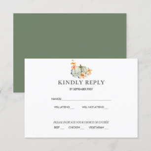 Invitation Réponse de mariage citrouille & florales couleurs 