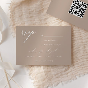 Invitation Réponse de Mariage Écriture Élégante Moderne Olive