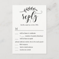 Réponse de mariage Élégance Rustique avec options