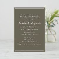 Réponse de mariage élégante Olive Classic Border S