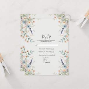 Invitation Réponse de mariage floral aquarelle printemps Fleu