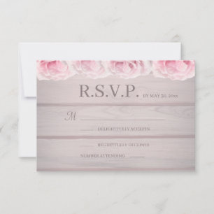 Invitation Réponse de mariage floral chic rustique avec des r