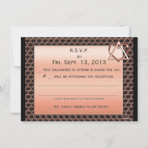 Invitation Réponse de mariage juif Art Deco Heart & Soul Copp