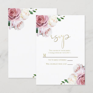 Invitation Réponse de mariage moderne avec verdure florale de