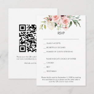 Invitation Réponse de mariage par courrier / code QR en ligne
