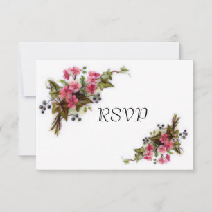 Invitation Réponse de Mariage Réception Bouquet Floral
