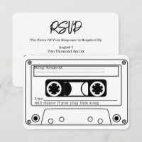 Réponse de mariage sur cassette musique rétro styl