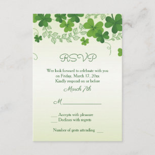 Invitation Réponse de mariage Trèfle Irlandais