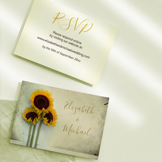 Invitation Réponse de mariage typographique moderne rustique  (Créateur téléchargé)