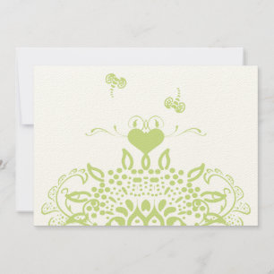 Invitation Réponse du Mariage Apple Green Bees and Hearts