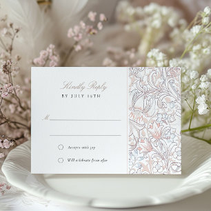 Invitation Réponse du Mariage RSVP Classic Golden Lily Pastel