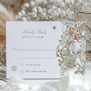 Invitation Réponse du Mariage RSVP Classic Golden Lily Pastel