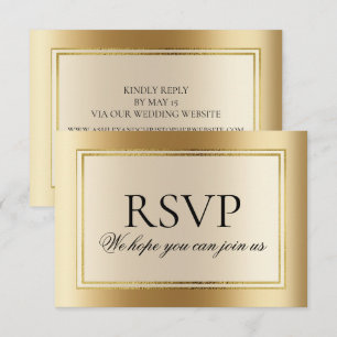 Invitation Réponse élégante de mariage or Site Web