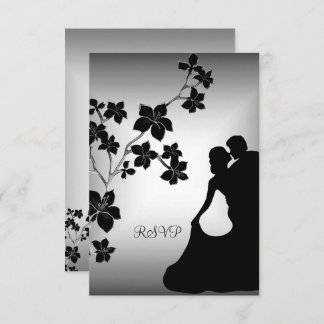 Invitation Réponse élégante or argent blanc