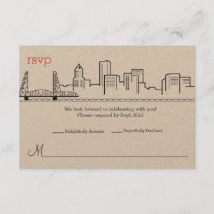 Invitation Réponse Mariage Portland Skyline