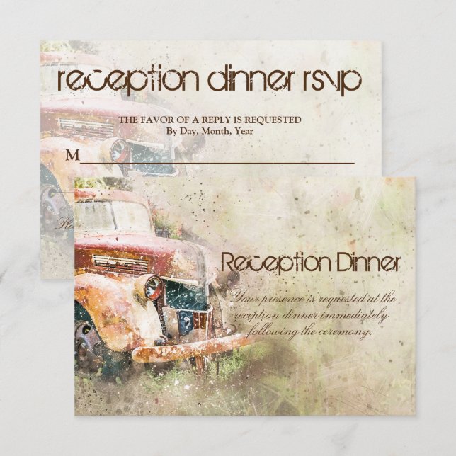 Invitation Réponse pour le dîner de réception dans un camion  (Devant / Derrière)