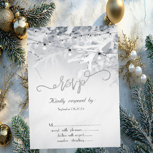 Invitation Réponse pour le Mariage des Branches de Neige d'Hi