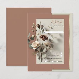 Invitation Réponse pour le mariage floral botanique moderne m