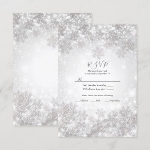 Invitation Réponse pour le Mariage Hivernal aux Flocons de Ne