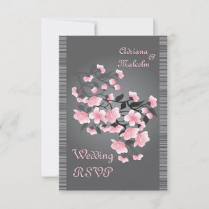 Invitation Réponse pour les fleurs de cerisier (Sakura)