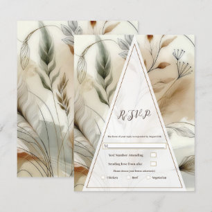 Invitation Réponse pour mariage bohème botanique moderne à la