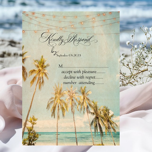 Invitation Réponse pour Retro Beach Palms   (Créateur téléchargé)