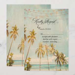 Invitation Réponse pour Retro Beach Palms