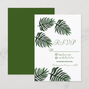 Invitation Réponse RSVP à la botanique tropicale à l'aquarell