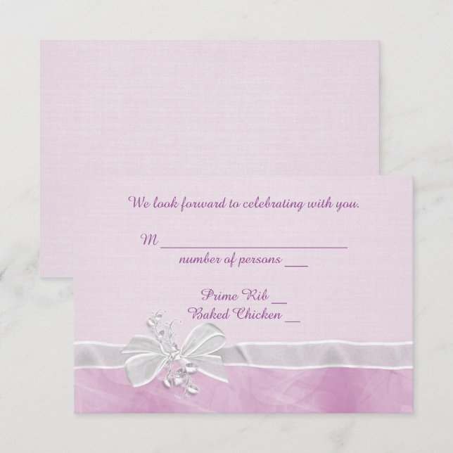 Invitation Réponse RSVP à l'arc nuptial blanc (Devant / Derrière)