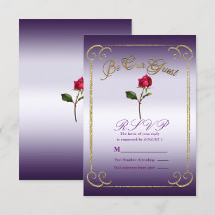 Invitation Réponse RSVP de mariage de beauté de rose rouge de